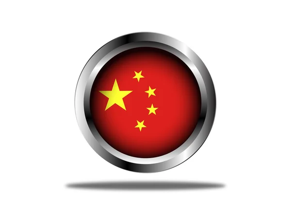 Kina flag knap – Stock-vektor