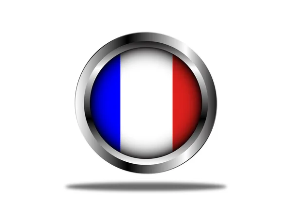 Кнопка флага Франции — стоковый вектор