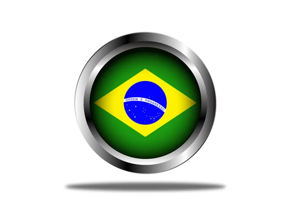 Кнопки прапор Бразилії — стоковий вектор