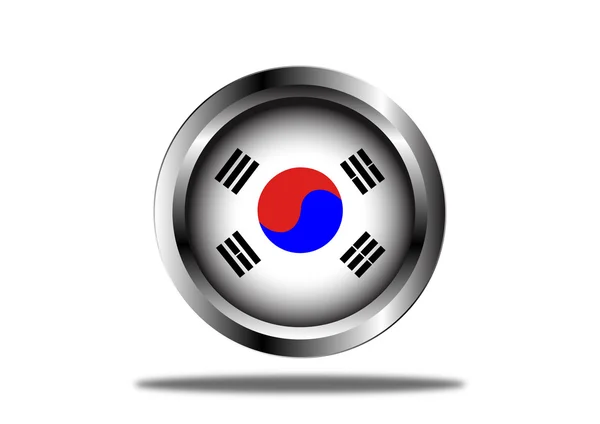 stock vector South Korea Flag Button