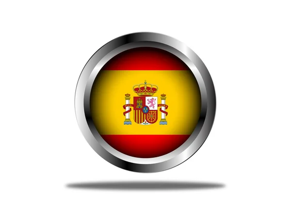 Spain Flag Button — Stock Vector