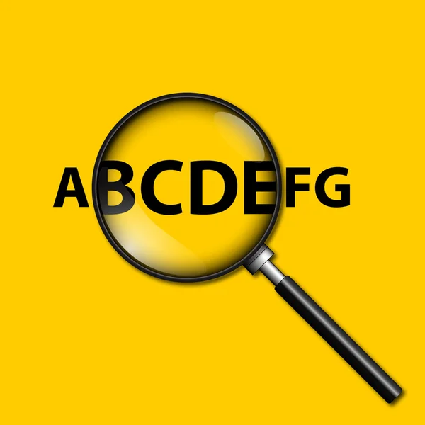 Magnifier in Yellow Background — Stock Vector