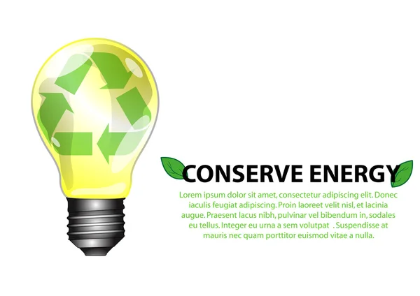 Conserve és megújuló energia koncepció — Stock Vector