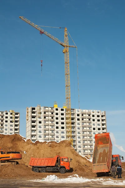 Construction of residential in suburbs of Moscow — Stock Photo, Image