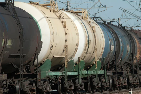 Oil tank truck train — Stock Photo, Image