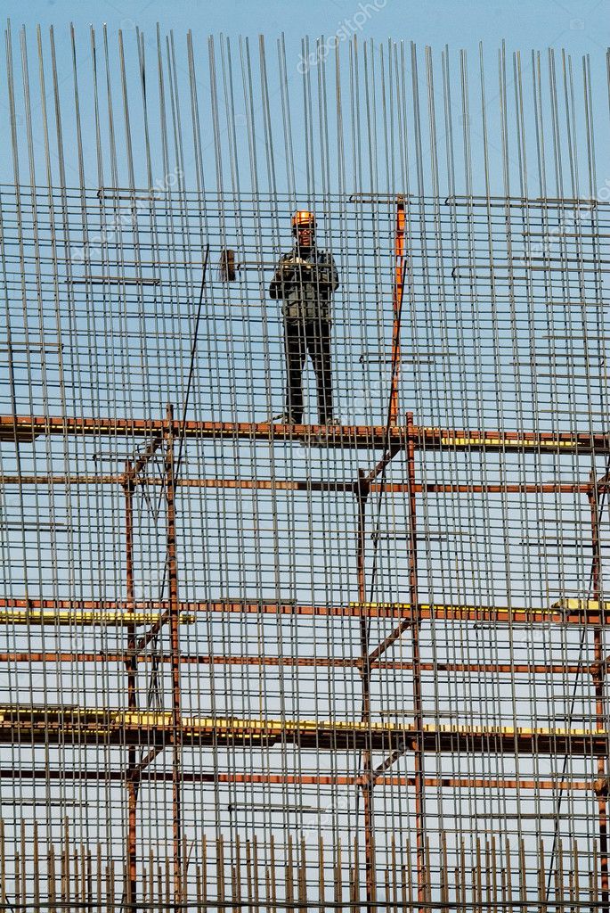 Russia. Moscow. Rebar Reinforcement At A Construction Site — Stock 