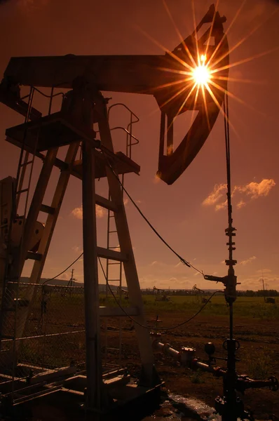 Russia.Oil produktion på oljefältet Stockbild