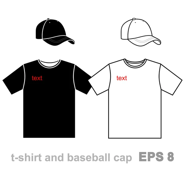 T-Shirt Herren und Baseballmütze. — Stockvektor