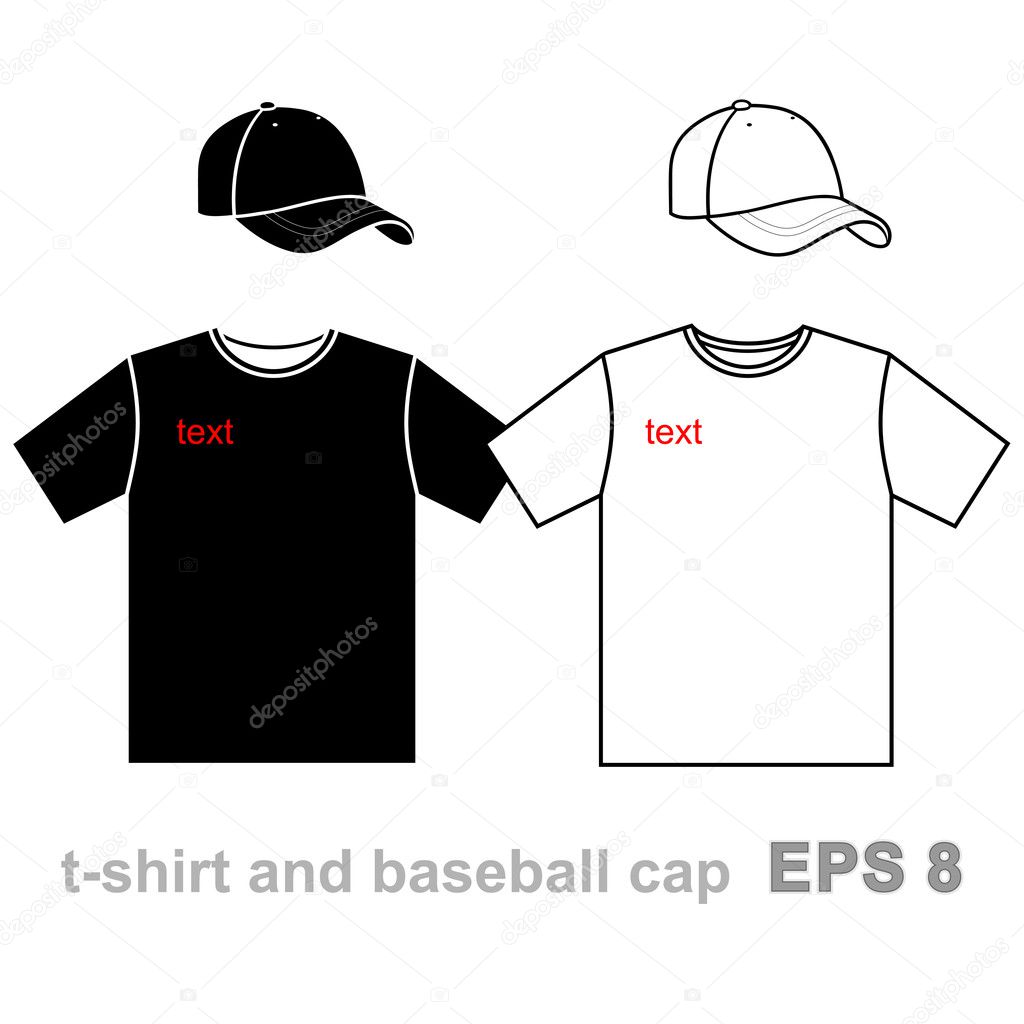 T-shirt men's and baseball cap.