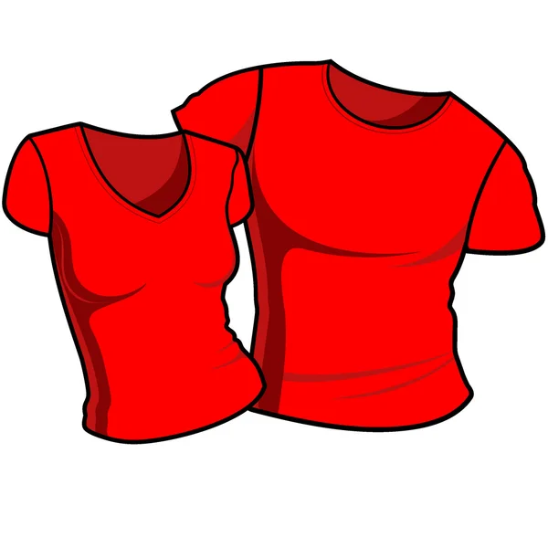 Vektor röd t-shirt. — Stock vektor