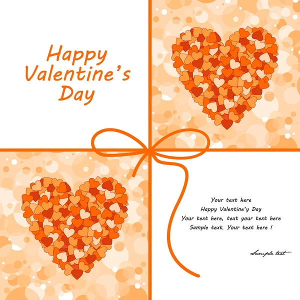 Vector valentines day orange card. — Stock Vector