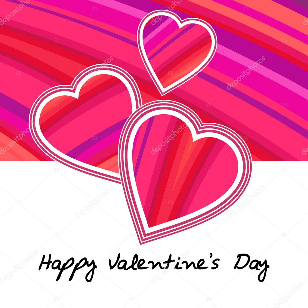 Vector valentine's card background with hearts.