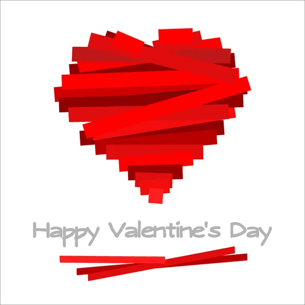 Tarjeta de San Valentín vectorial con corazón . — Vector de stock