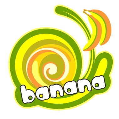 Banana label. clipart