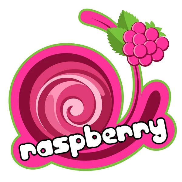 Raspberry label. — Stock Vector