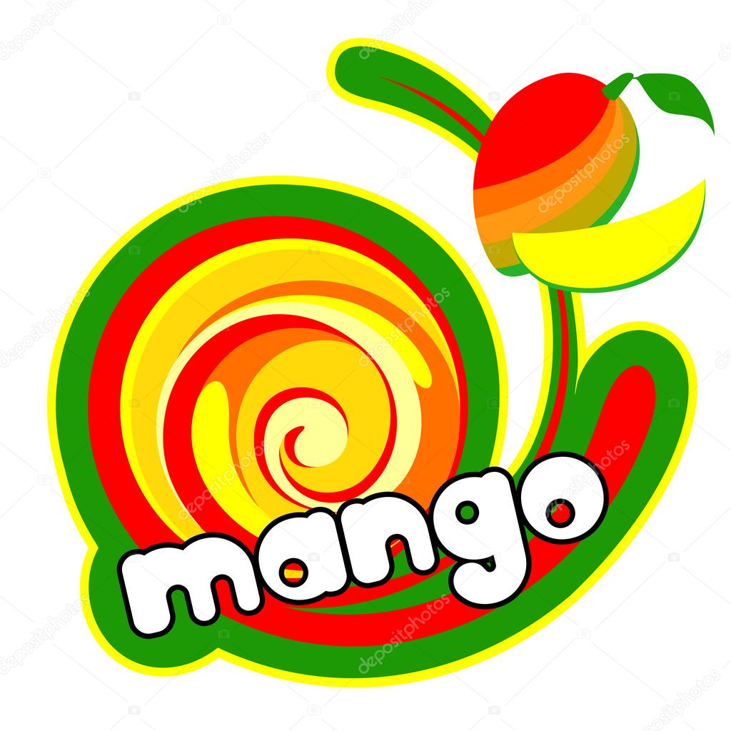 Ice cream mango. Vector illustration.