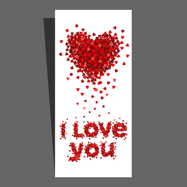 Cartão de Valentim com coração dos corações pequenos . — Vetor de Stock