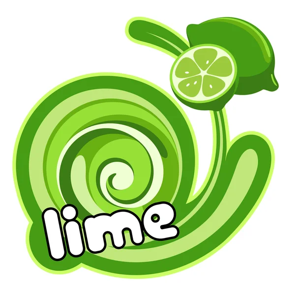 Lime etikett. — Stock vektor