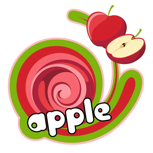 Etiqueta maçã vermelha . —  Vetores de Stock