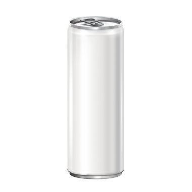 White aluminum can on white background. clipart