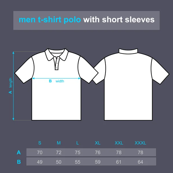 Herren T-Shirt Polo mit kurzen Ärmeln. — Stockvektor