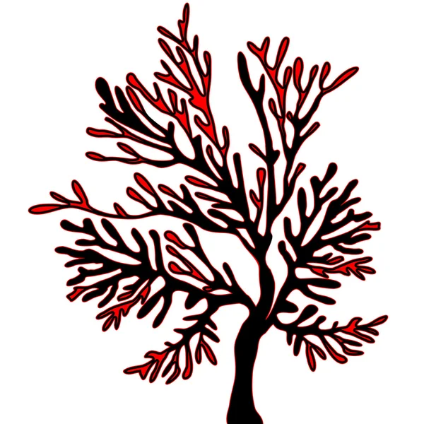 Sílhueta de árvore,. Ilustração vetorial . —  Vetores de Stock