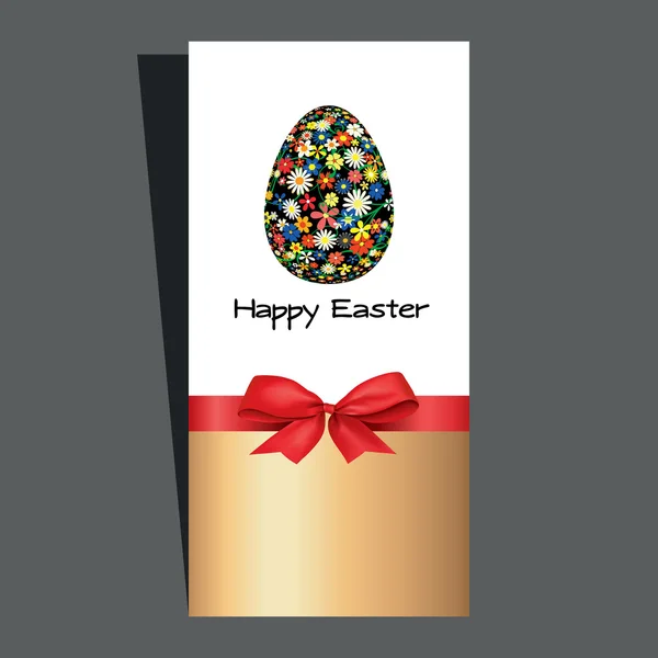Oeuf de Pâques avec un arc. illustration vectorielle. — Image vectorielle