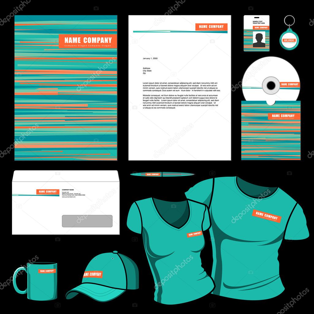 Business set of corporate templates.