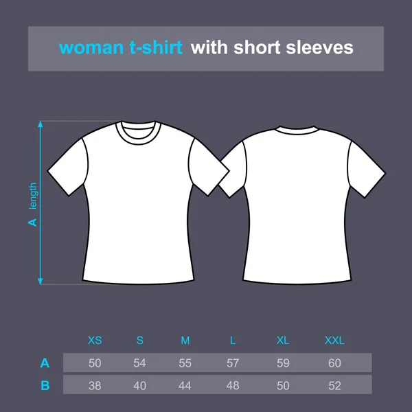 Kadın kısa kollu t-shirt. — Stok Vektör