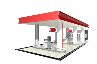 Gasoline station clipart