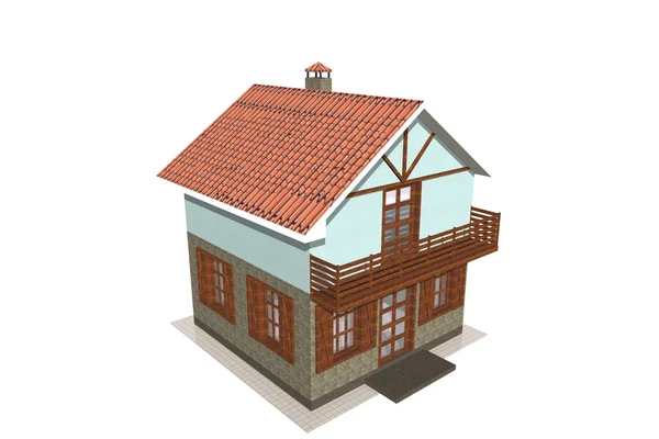 A private home. The illustration on white background — Stock Photo, Image