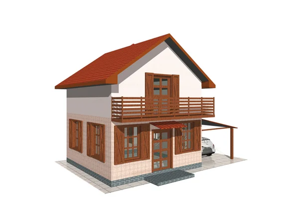A private home. The illustration on white background — Stock Photo, Image