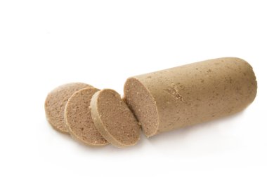 Liverwurst on a white background clipart