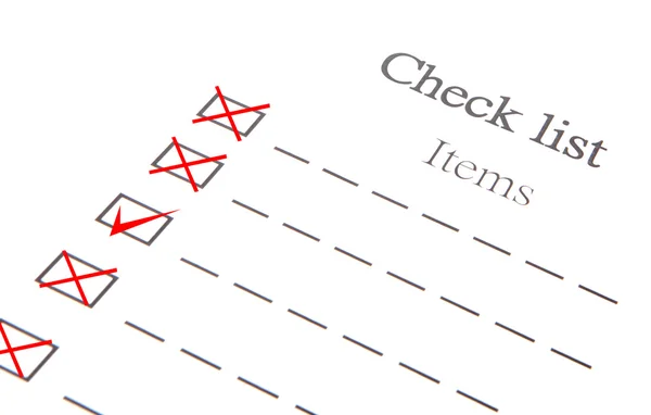 Lista de verificação Documento de item — Fotografia de Stock