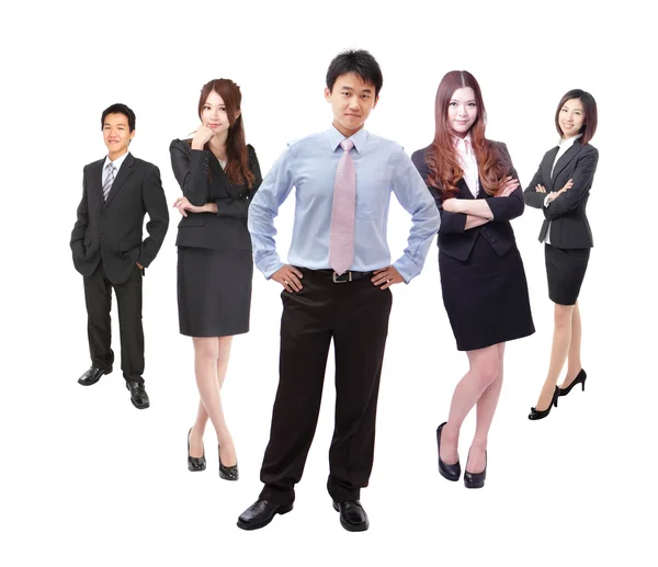 Grupo de hombres y mujeres de negocios en longitud completa — Foto de Stock
