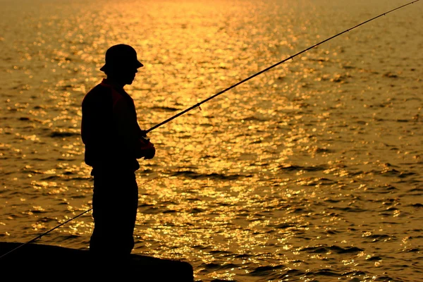 Fischer im goldenen Sonnenschein — Stockfoto
