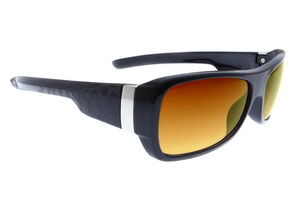Beyaz zemin üzerinde izole moda kahverengi güneş gözlüğü — Stok fotoğraf