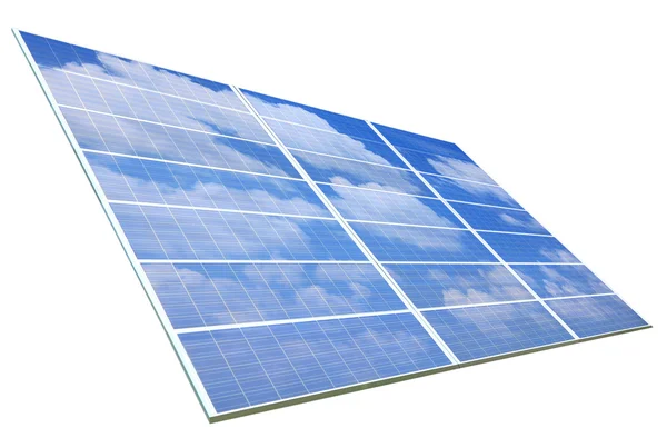 stock image Blue sky and white cloud reflection on Solar Panel