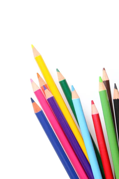 Färgglada pennor isolerade — Stockfoto
