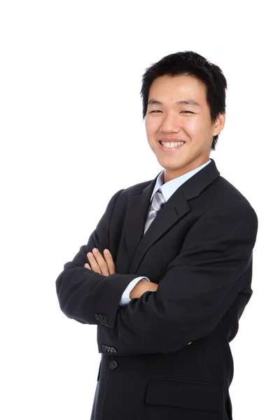Jovem homem de negócios com sorriso confiante — Fotografia de Stock