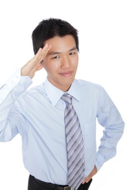 Yes Sir! Business man gives salute clipart