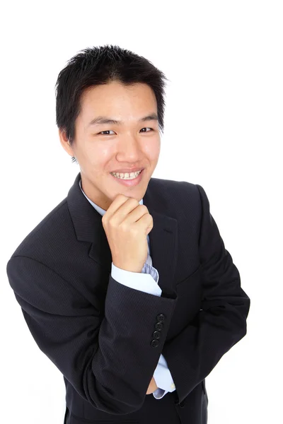 Joven hombre de negocios con sonrisa segura — Foto de Stock