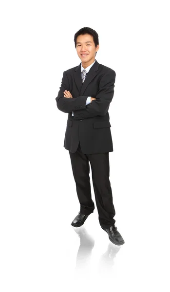 Business young man stand up with confident smile — Stock Photo, Image