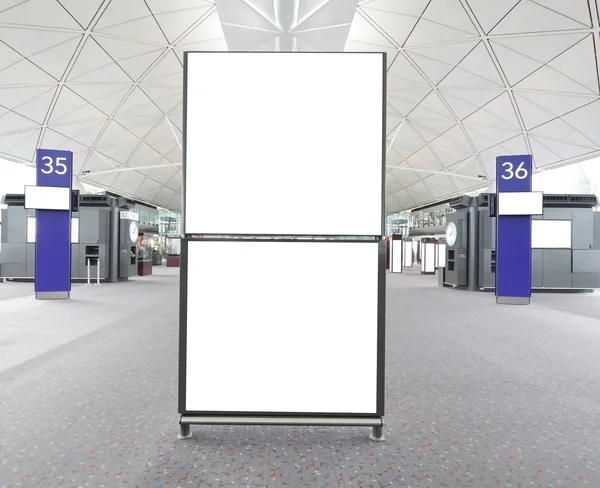 Empty billboard at a international airport — Stock Photo, Image