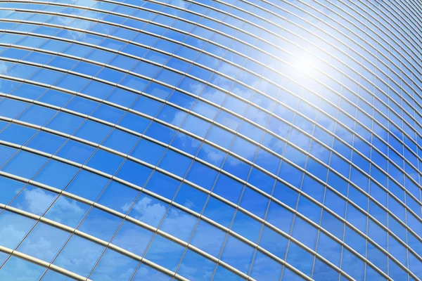 Zakelijke gebouw reflectie blauwe hemel en cloud — Stockfoto
