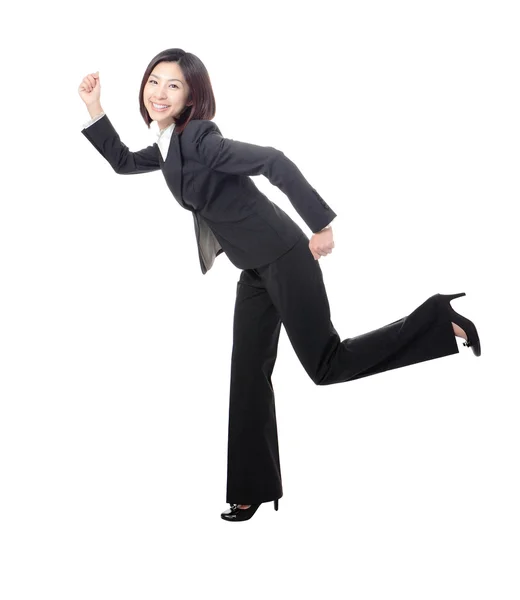 Young business woman running — Stock Photo, Image