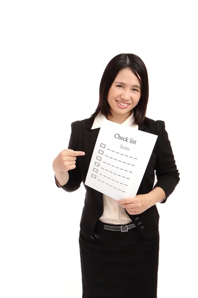 Business woman smiles — Stock Photo, Image