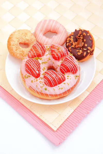 Alle Arten von köstlichem Donut — Stockfoto