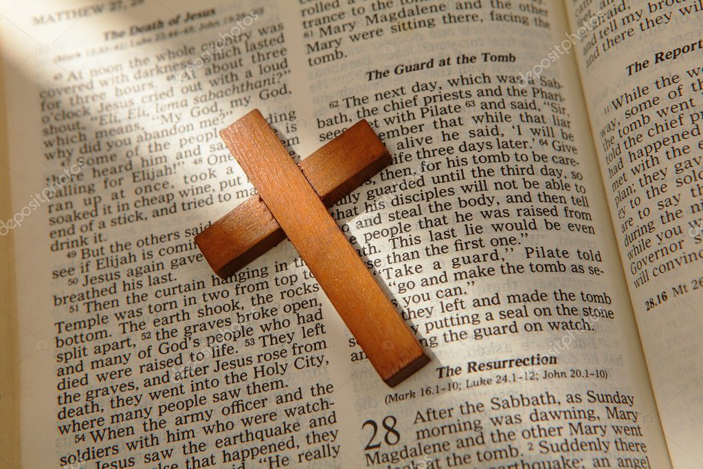 Wooden cross on a old bible — Stock Photo © ryanking999 #9267333