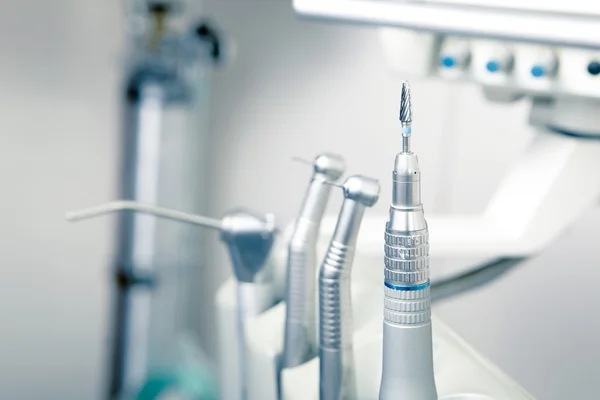 Metallic dentist tools close up — Stock Photo, Image